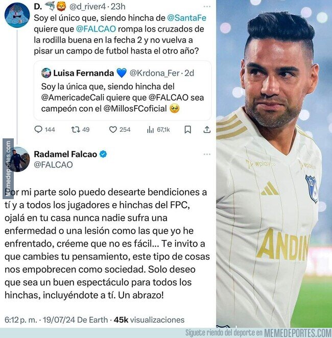 1214926 - Falcao es un tipo demasiado noble para la era de las redes sociales