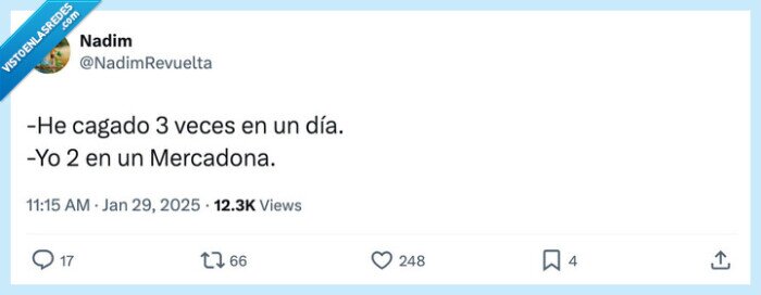 mercadona,cagar,veces,día