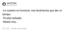 Enlace a Madre mía qué tonto, cambia de novio, por @JoeDiFalco2