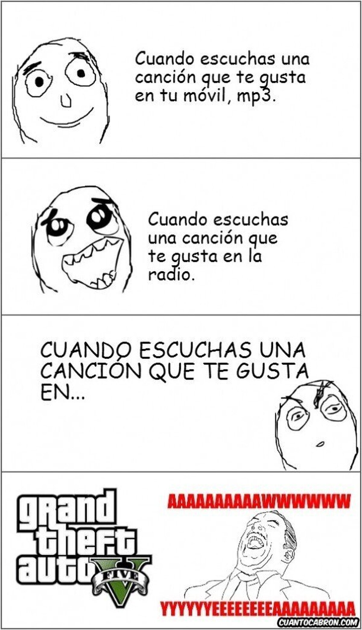 Cuando escuchas una canción que te gusta en...