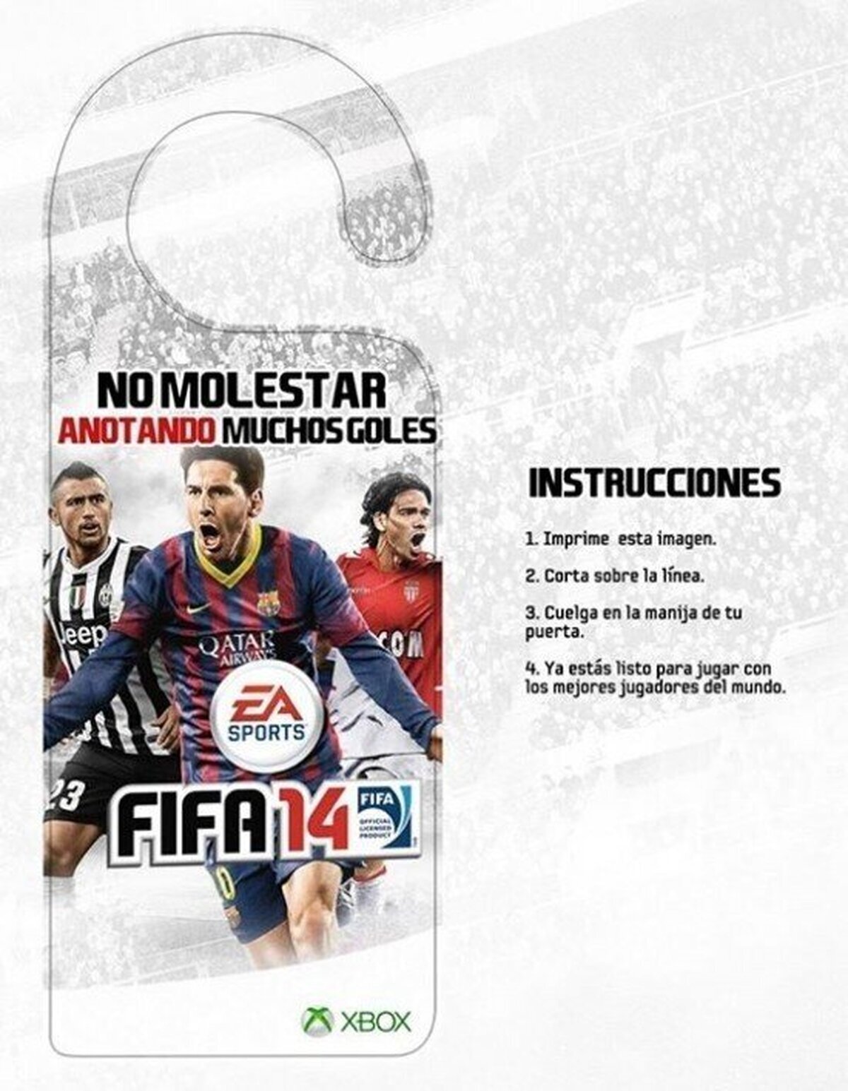 Para los viciados del FIFA 14, imprímelo y ponlo en tu puerta