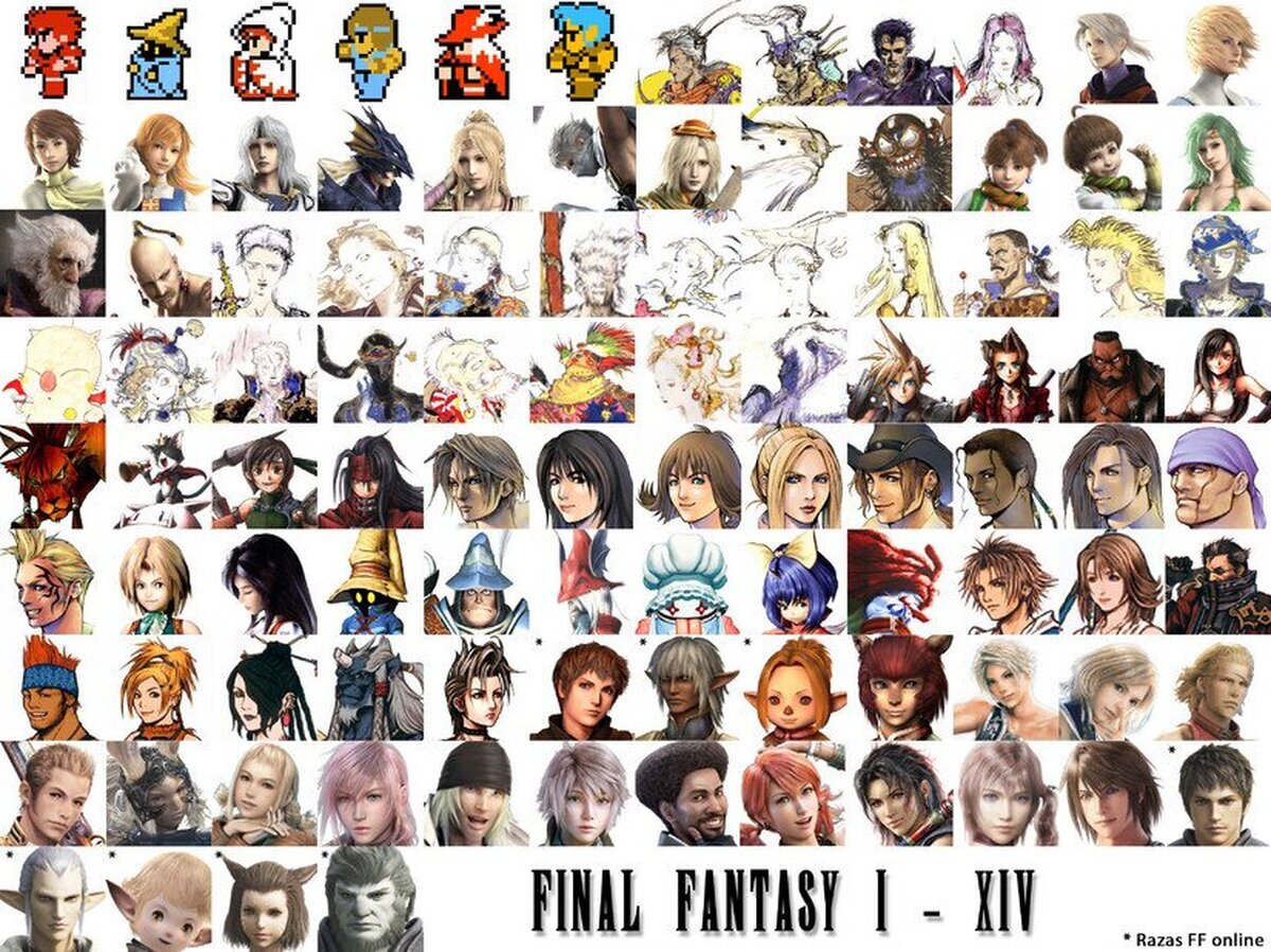 Todos los héroes de la saga numerada de Final Fantasy. ¿Los conoces a todos?