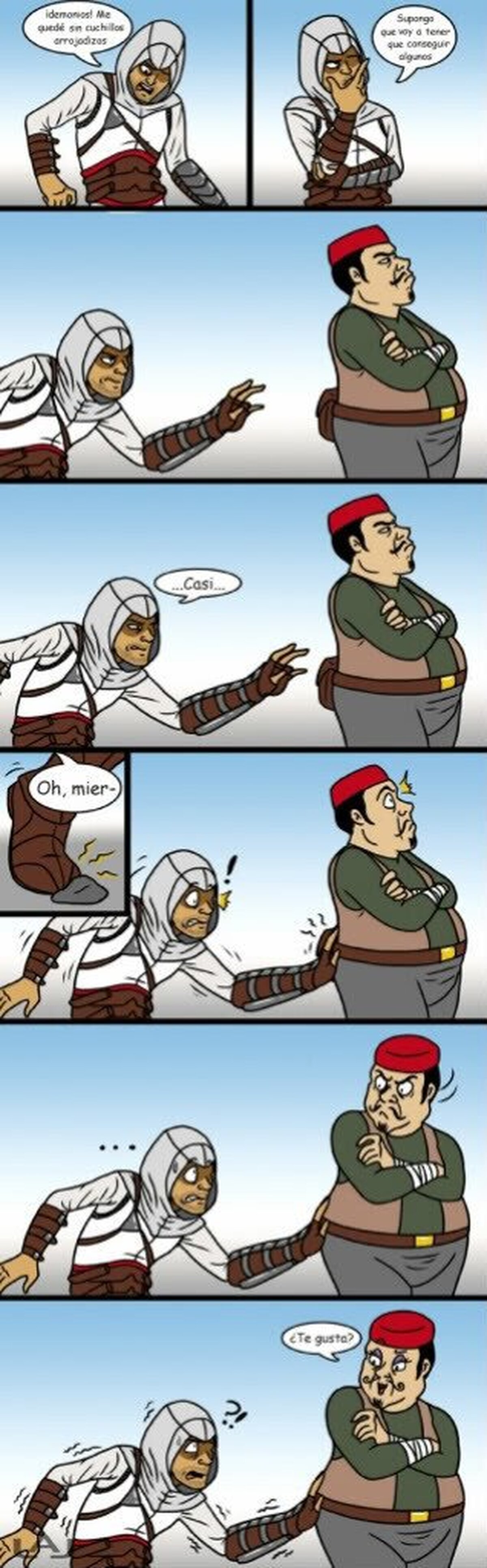 Lo malo de que se te acaben los cuchillos en el Assassin's Creed