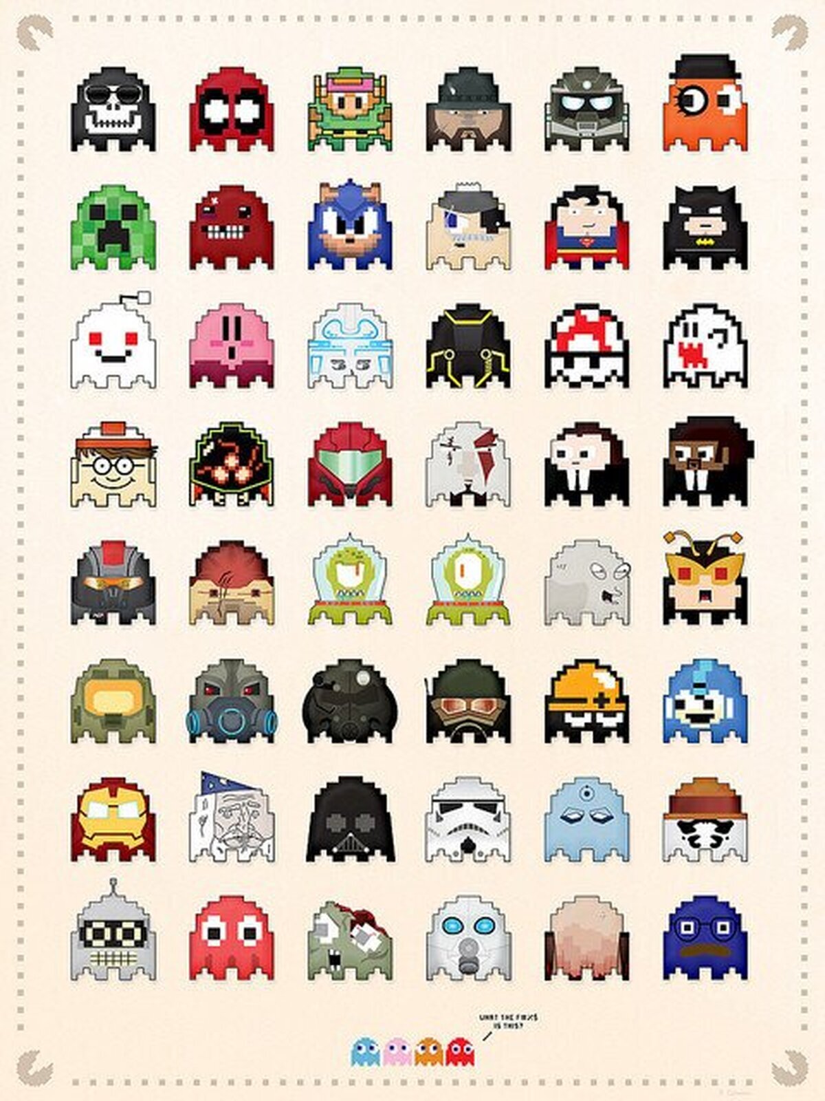 Personajes de todo tipo a lo Pac-Man