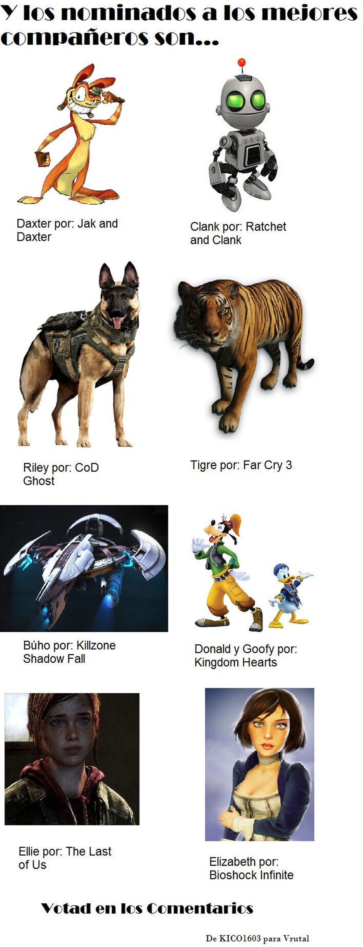 Y los nominados a mejor compañero/a son...