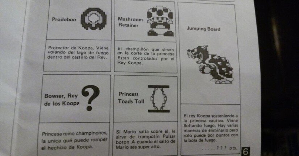 El manual original de Super Mario Bros en español y su increíble ...