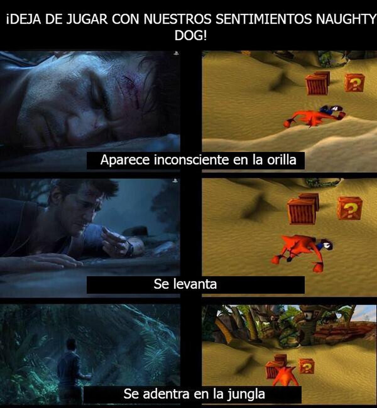 Relación entre Uncharted 4 y Crash Bandicoot