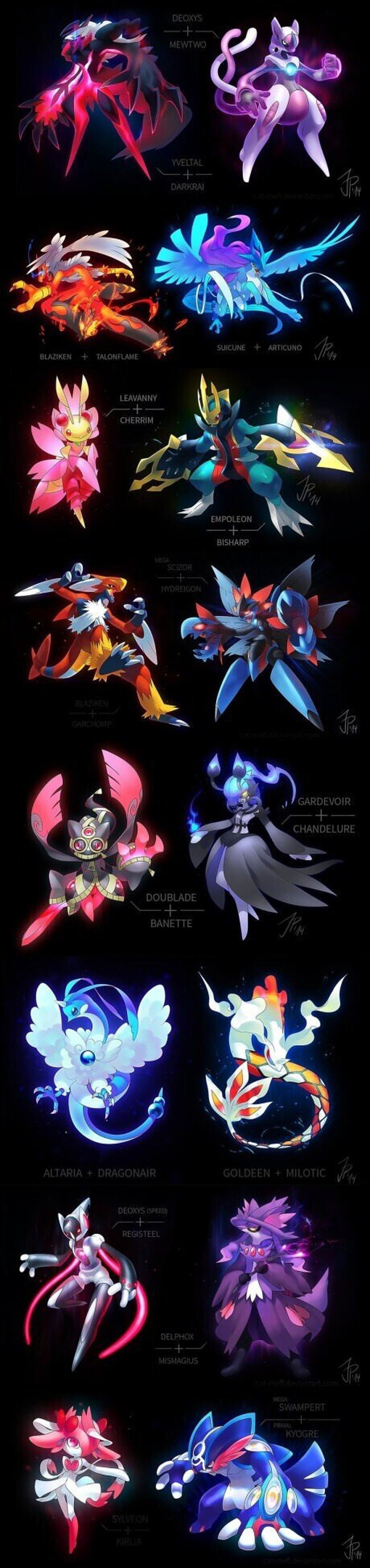 Algunas nuevas fusiones Pokémon