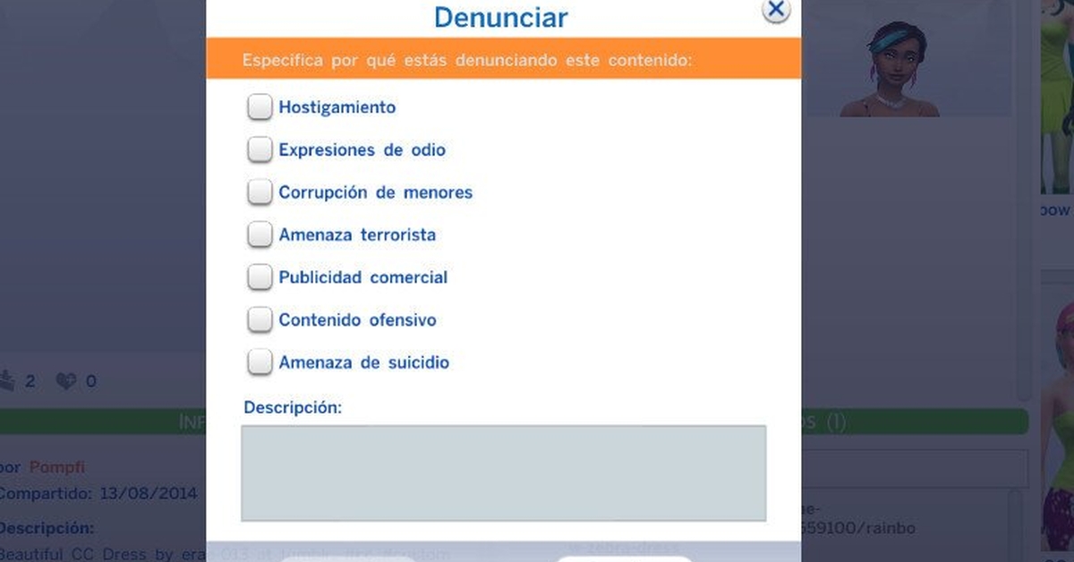 El sistema de reporte de Los Sims 4 es un poco inquietante