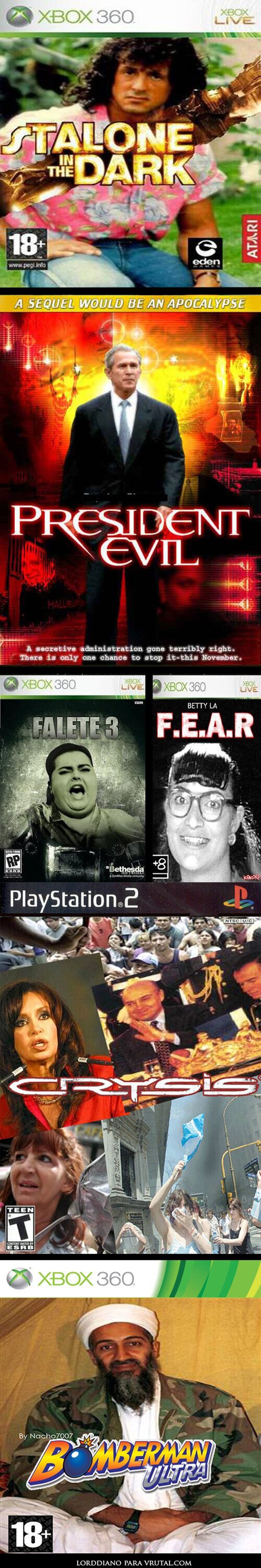 Carátulas de videojuegos vistas de otra manera...