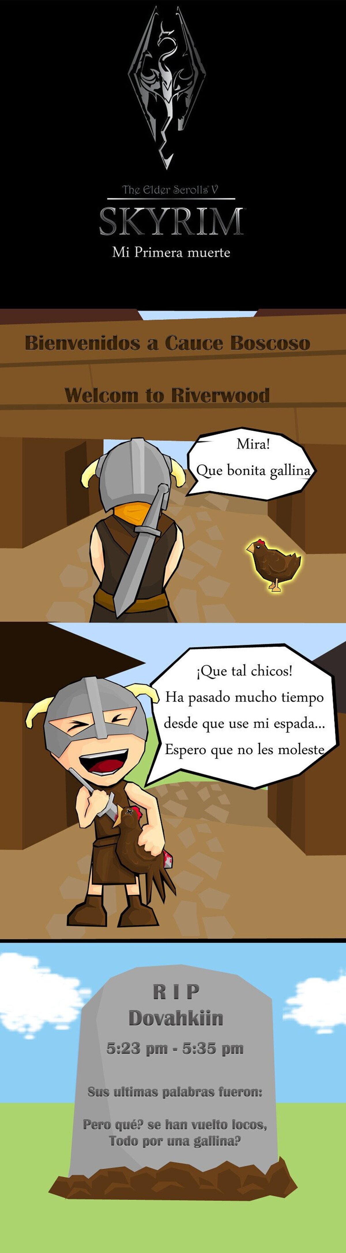 Mi primera muerte en Skyrim