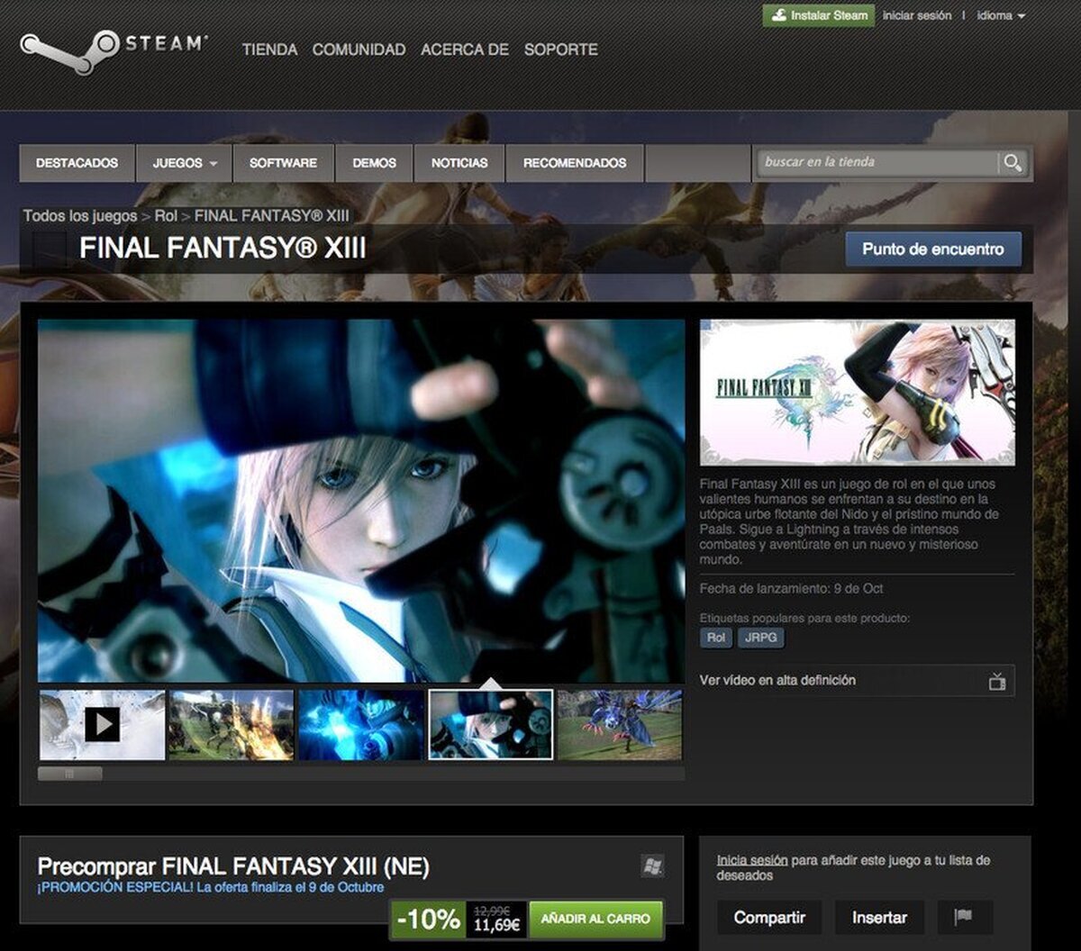 Square Enix confirma la llegada de la trilogía Final Fantasy XIII a Steam