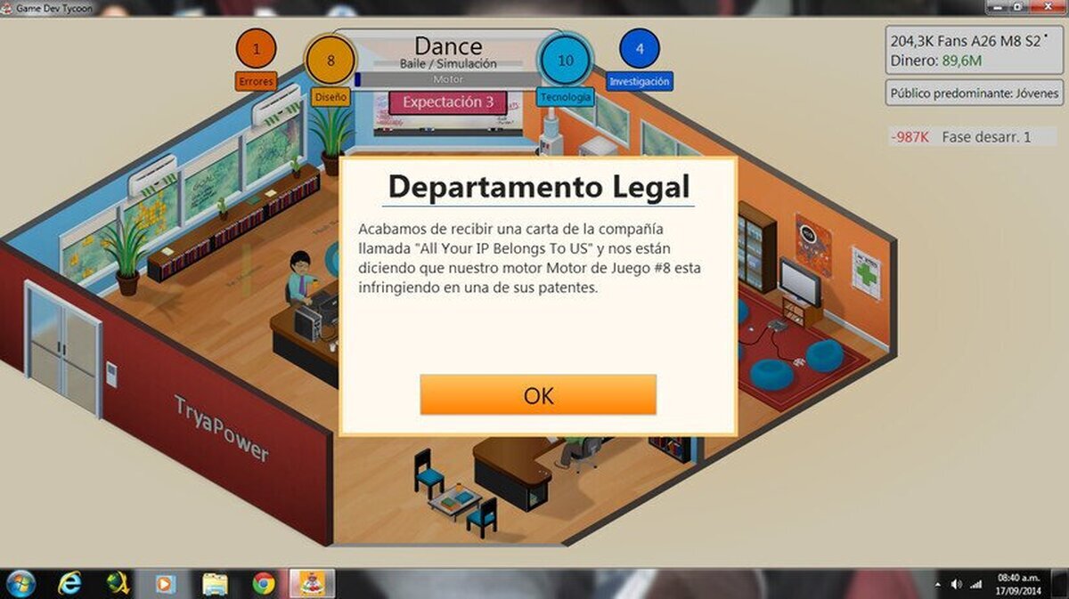 Curioso guiño a un clásico en Game Dev Tycoon