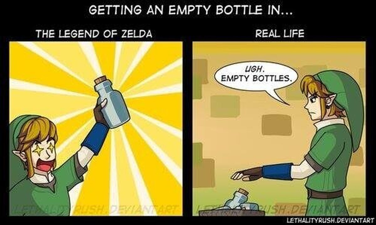 Las botellas vacías en la vida real no son tan emocionantes