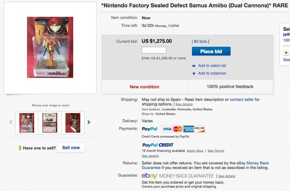 Ofrecen m&aacute;s de 1.000 d&oacute;lares por la figura defectuosa de Samus