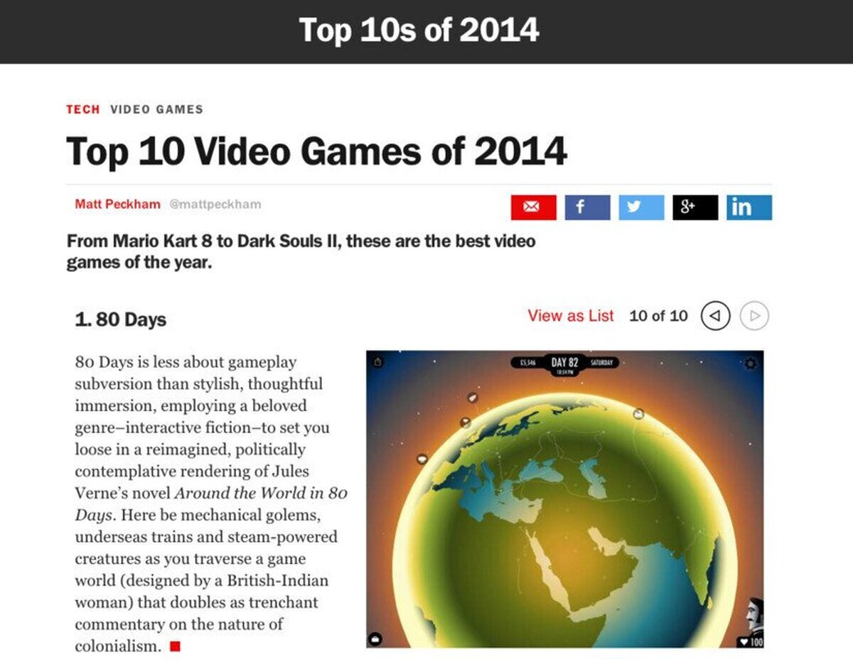 La revista TIME elige los mejores juegos de 2014