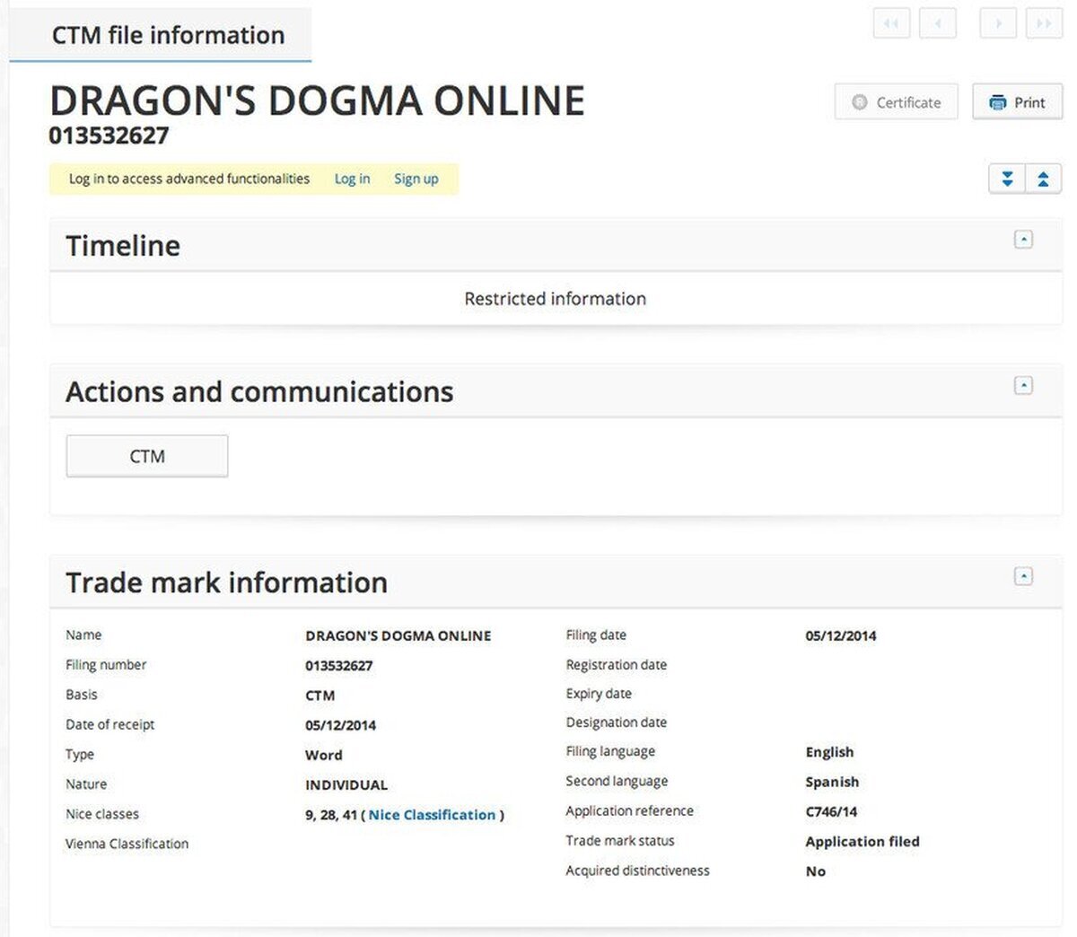 Capcom registra la marca ''Dragon's Dogma Online''