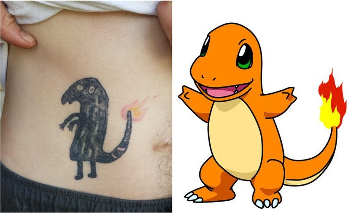 Un hombre borracho se hace el peor tatuaje de Pokémon que te puedes imaginar