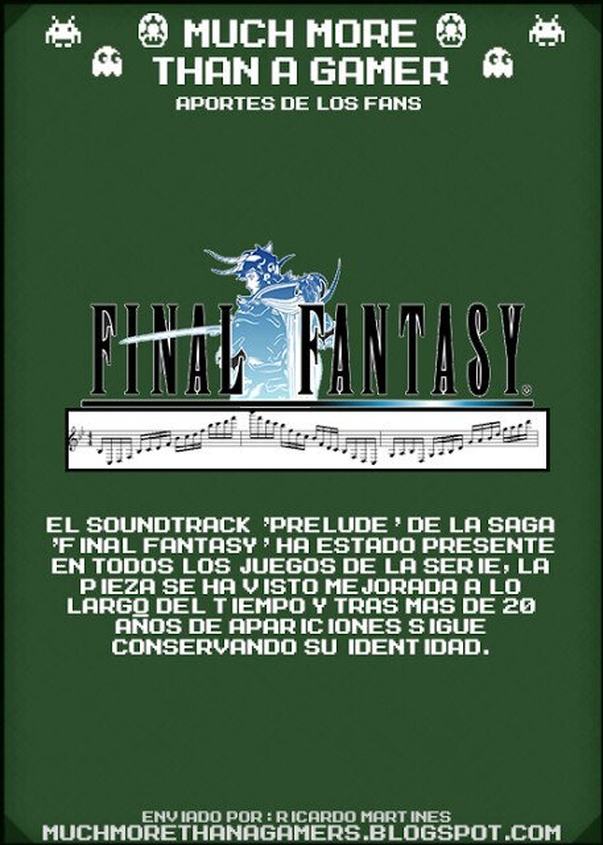 El ''Prelude'' siempre presente en la BSO de Final fantasy 