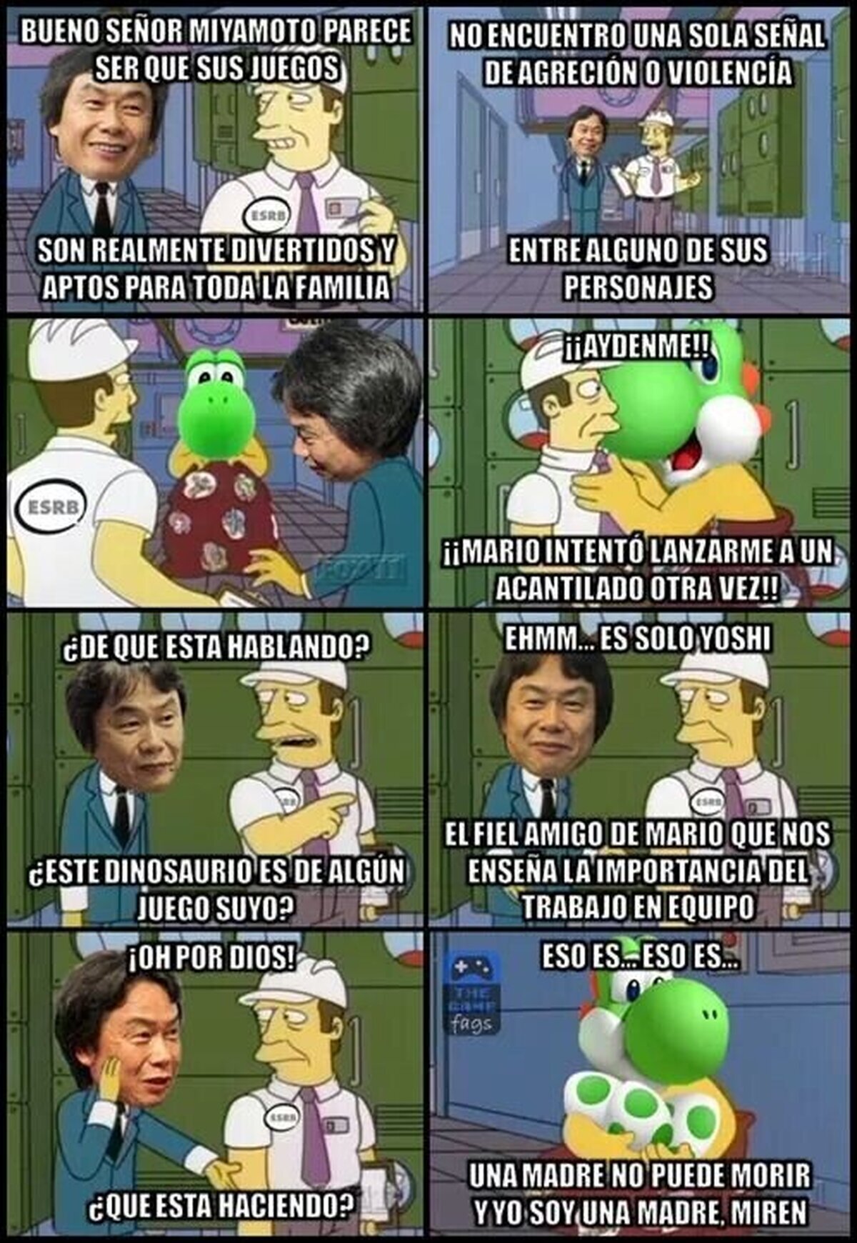 Depués de tanto abuso, el pobre Yoshi perdió la cabeza