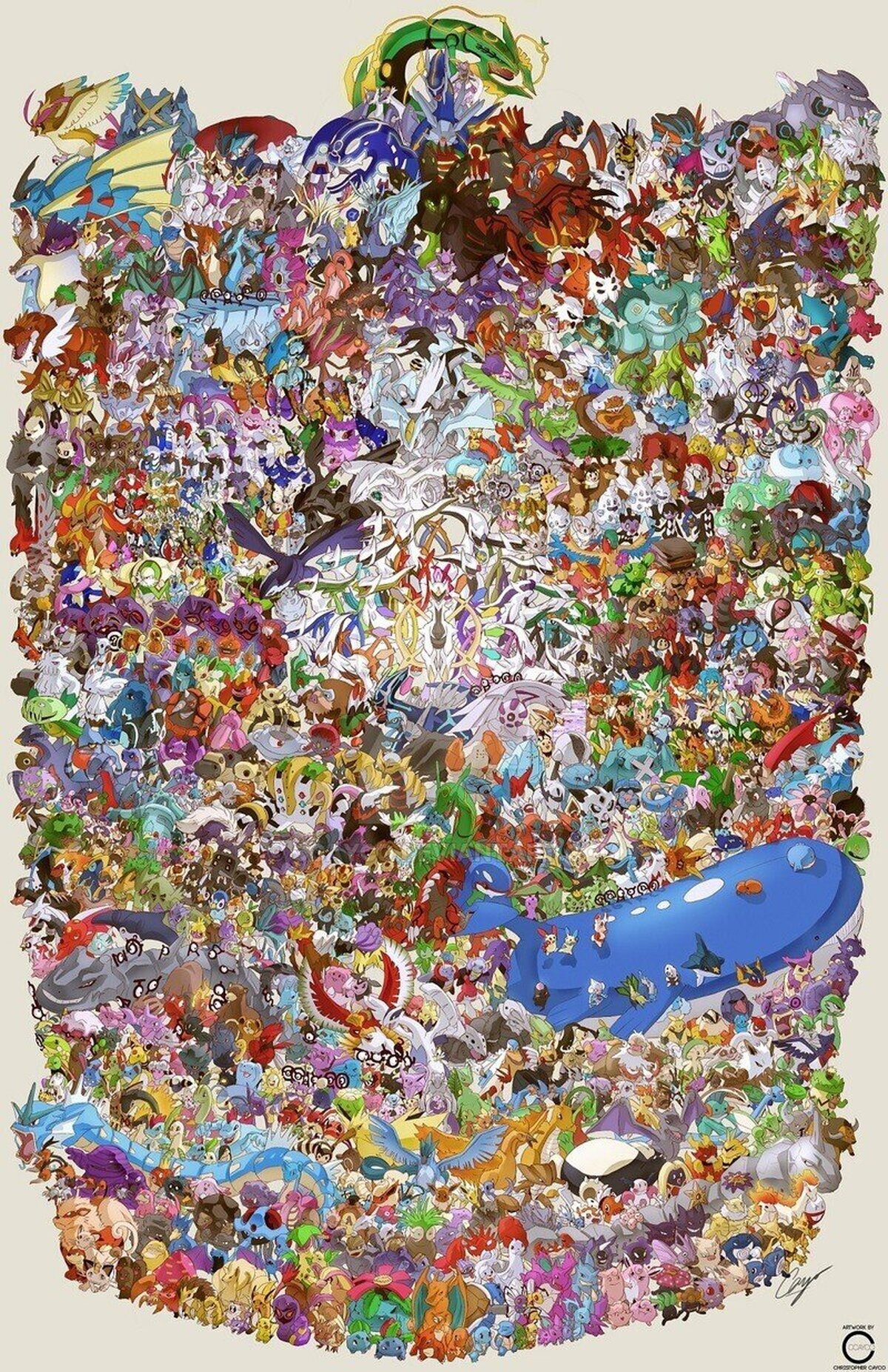 Todos los Pokémon a escala en una sola imagen