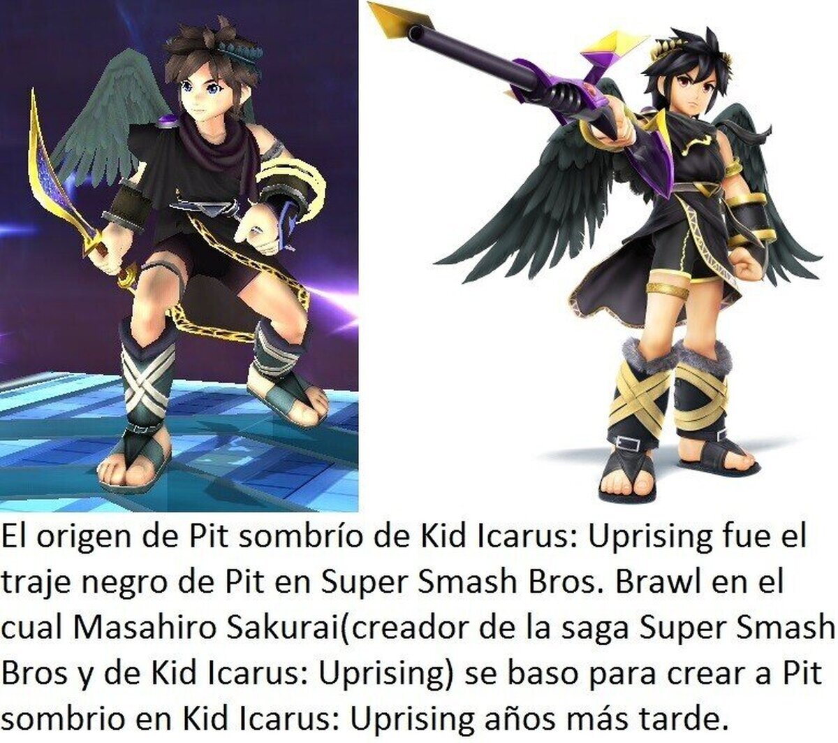 Un dato curioso que no ayudara a Pit sombrío a que dejen de llamarlo clon de Pit