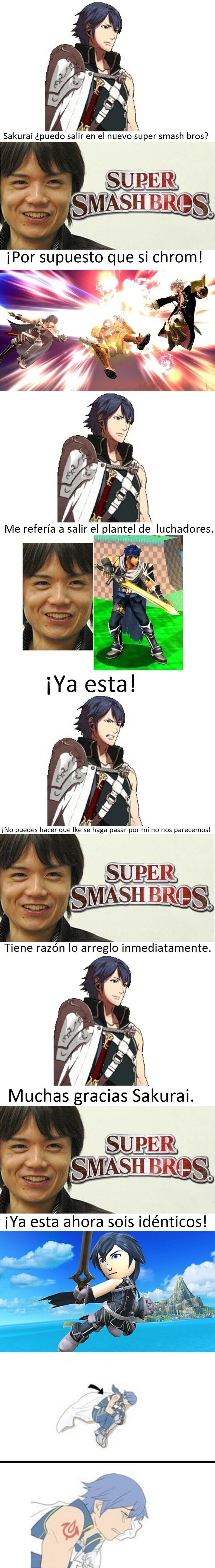 El odio de Sakurai hacia Chrom no conoce l&iacute;mites