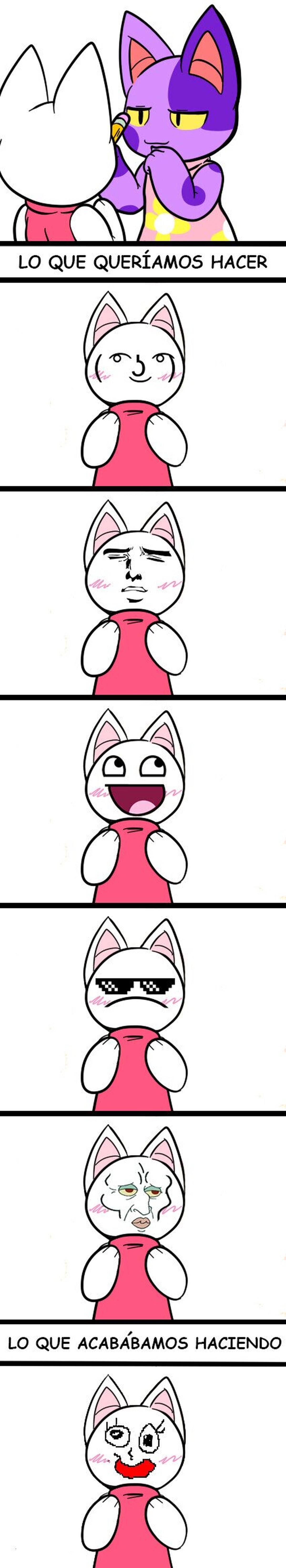 ¿Os acordáis de la gata sin cara del Animal Crossing?
