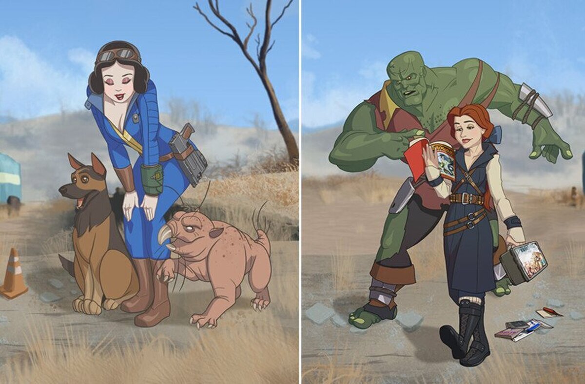 ¿Como serían las princesas Disney en Fallout?