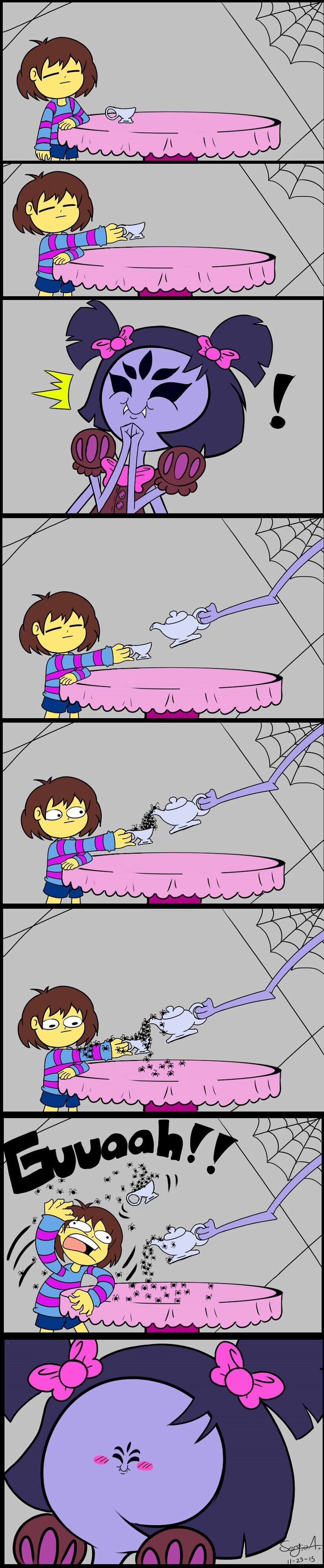 Muffet tiene un concepto de té muy extraño