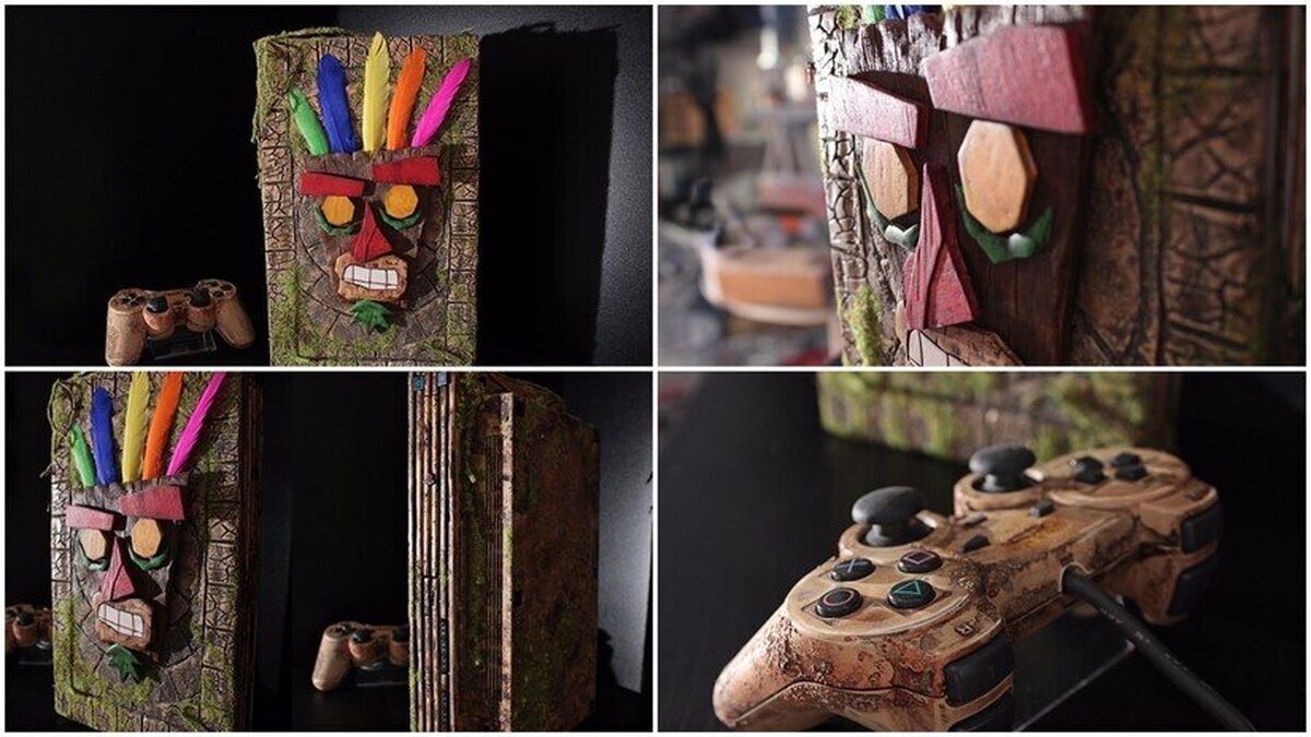 Espectacular PS2 customizada con detalles de Crash Bandicoot 