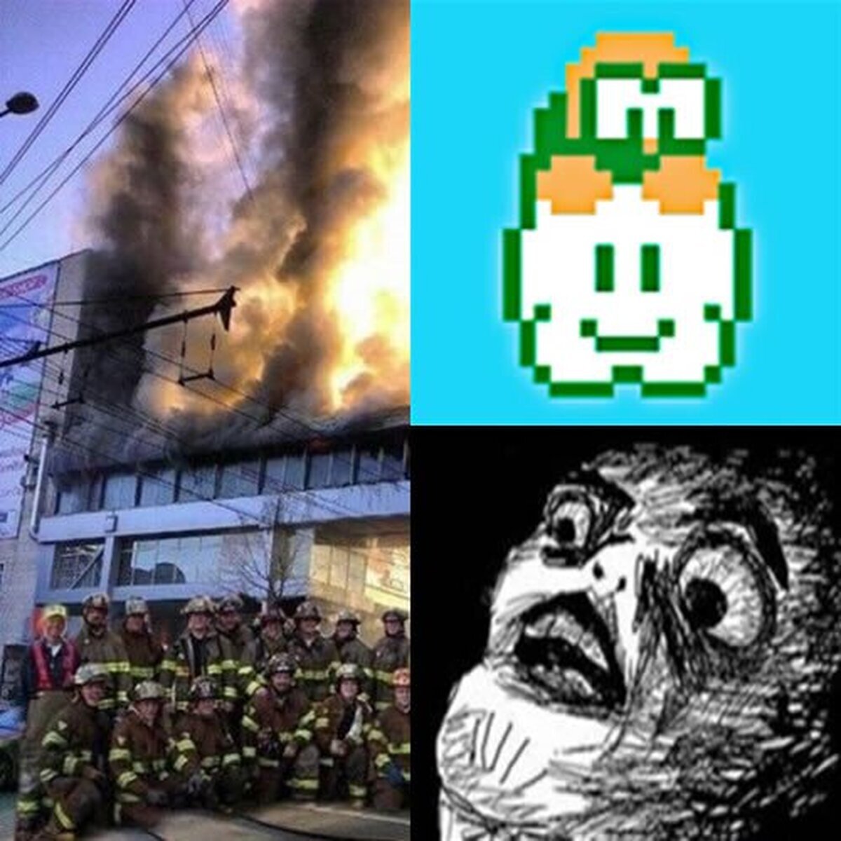 La nube de Super Mario  en un incendio