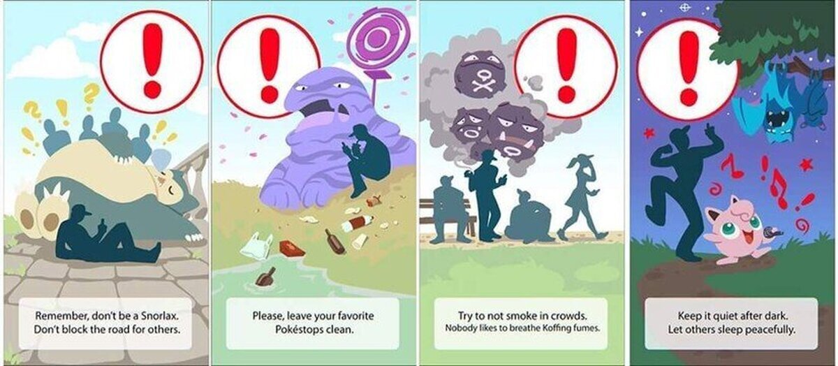 Advertencias de Poémon GO que deberían estar en el juego