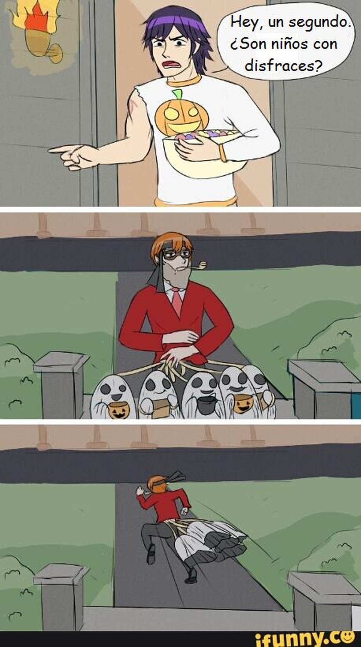 Intentando conseguir dulces en Halloween