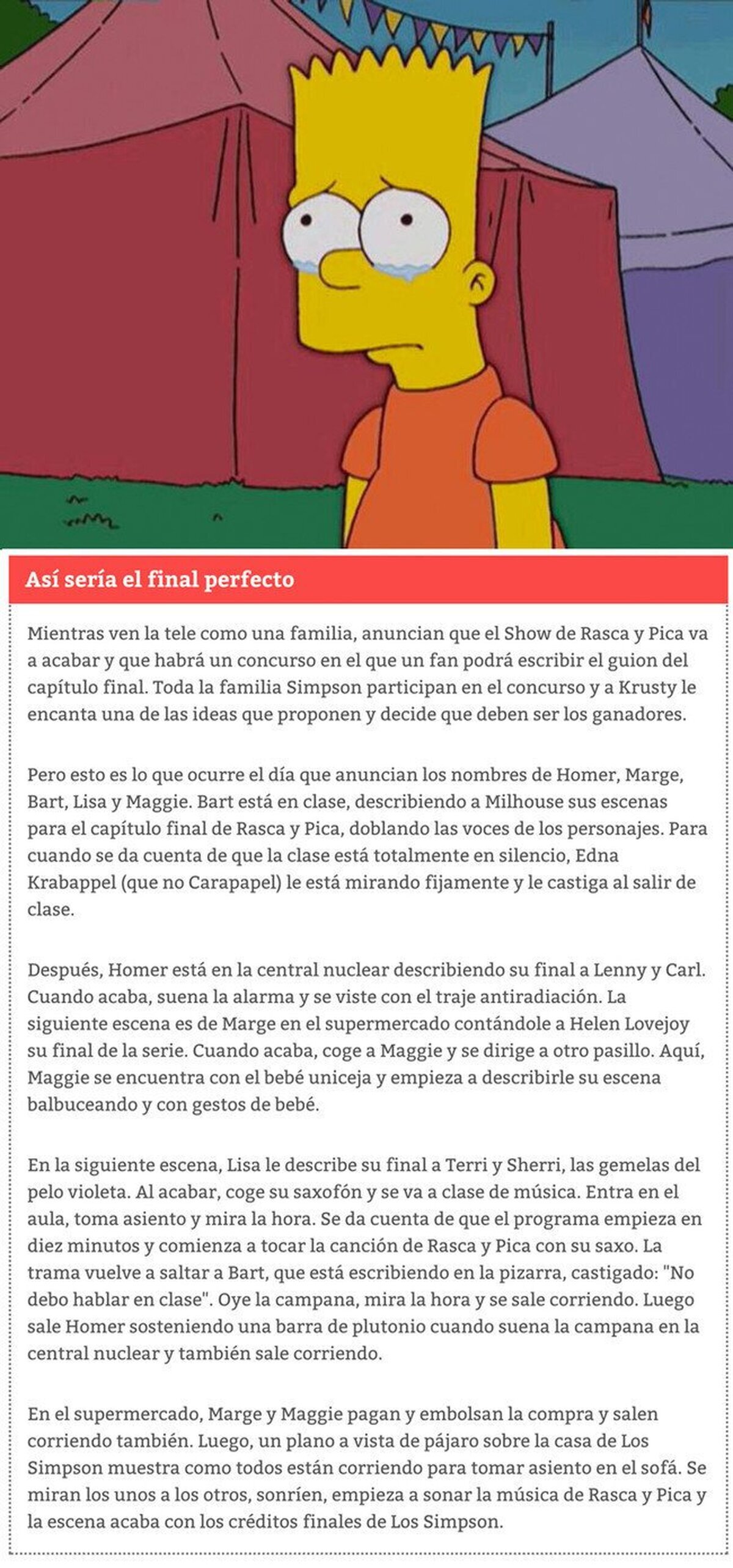 Un usuario de Reddit ha propuesto el mejor final para Los Simpson