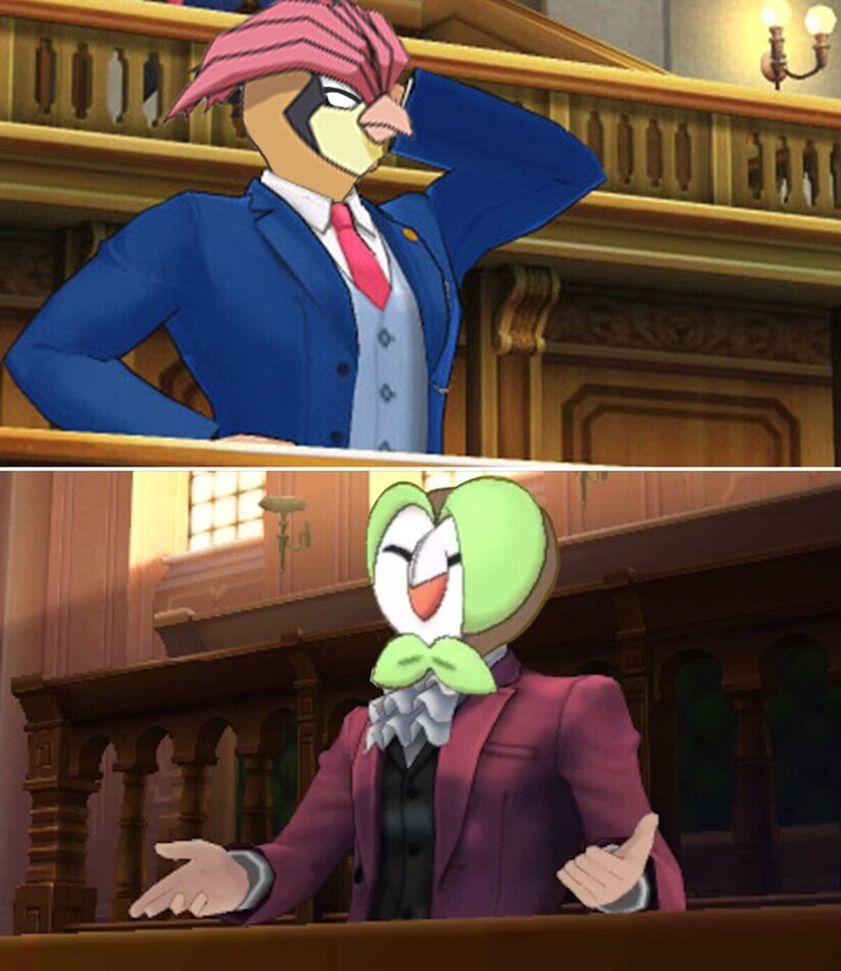 ¡Objectión! Señoría, el plumaje de datrix edgeworth es demasiado fabuloso 