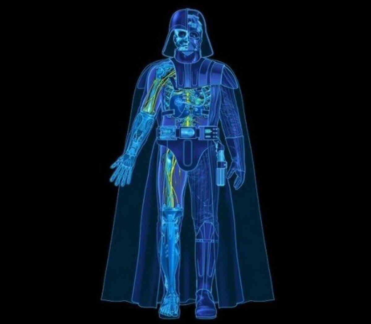 Así es Darth Vader debajo de la armadura