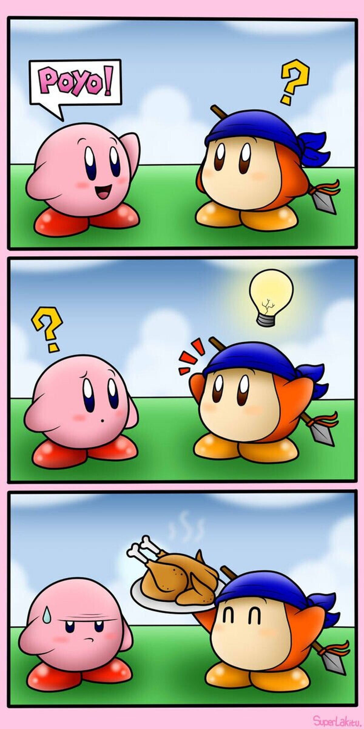 Si Kirby estuviese en un país de habla híspana. Por SuperLakitu
