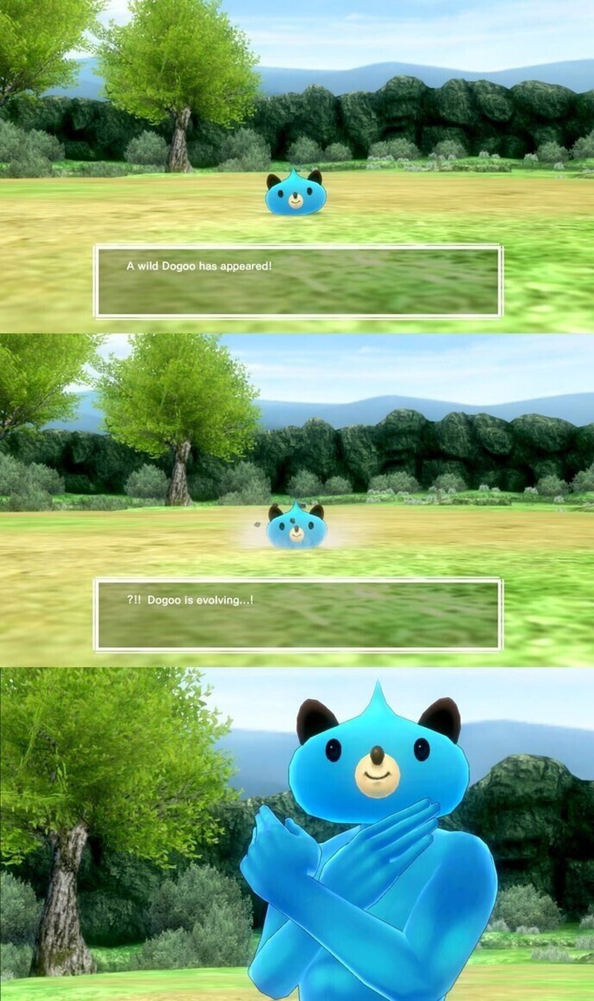 Y por eso hay que apretar el botón B cuando tu Dogoo evoluciona...