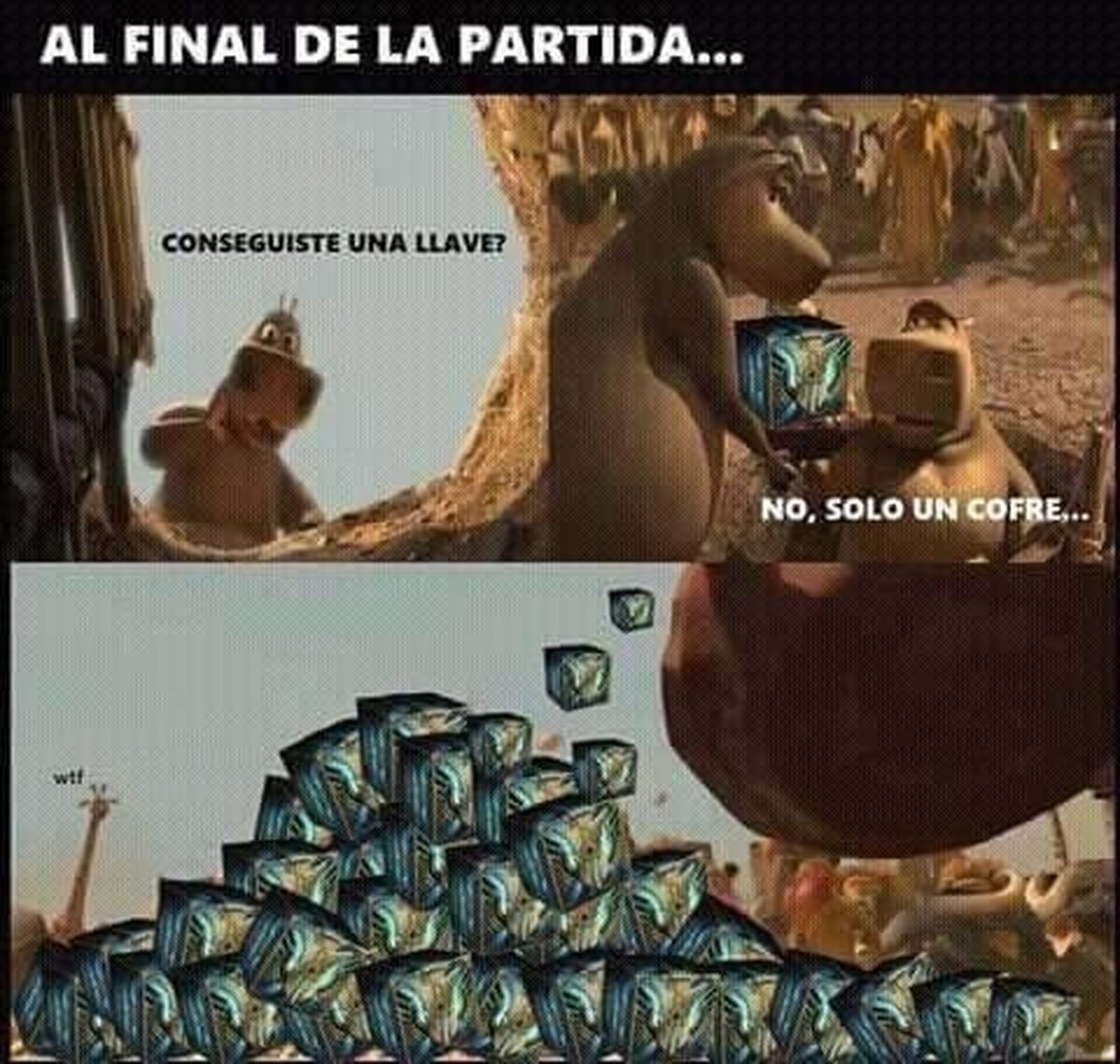 Cuando consigues algo al terminar una partida
