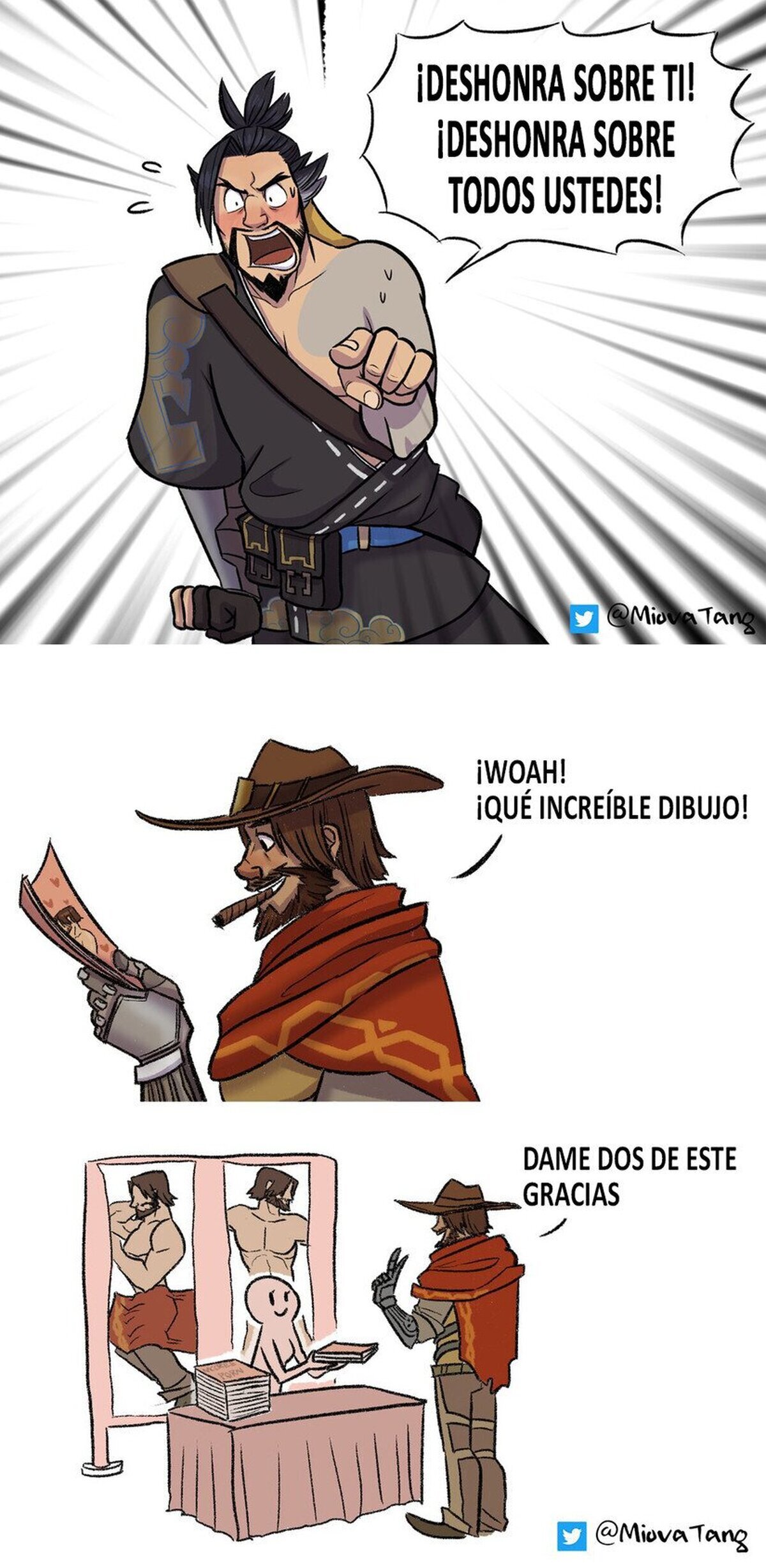 Cuando Hanzo y McCree descubren. Por MiovaTang