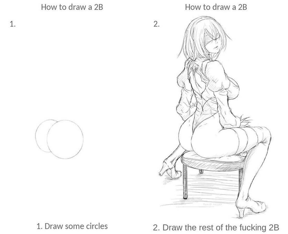 TUTORIAL: Cómo dibujar a 2B. Por 2b_butt