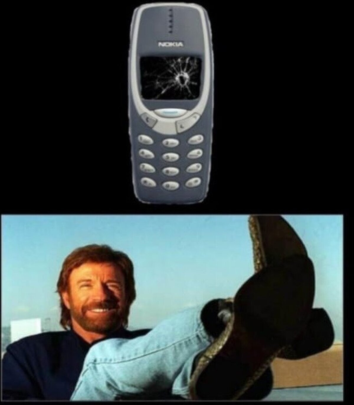 Chuck Norris pensaba que la pantalla era táctil