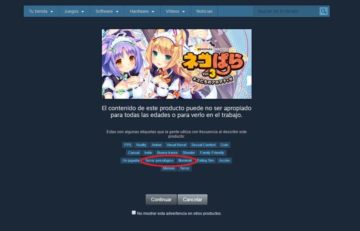 Cuando el nuevo Nekopara va a ser un juego de terror psicológico Iluminati