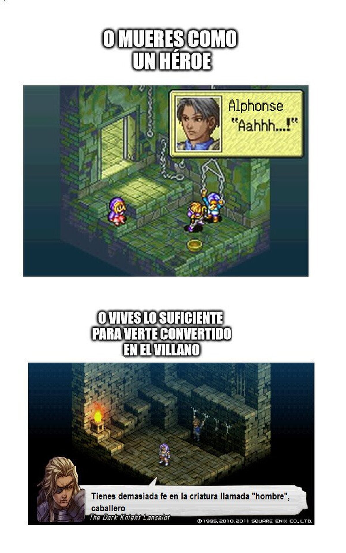 *SPOILER DE TACTICS OGRE* Con todo lo que le paso tiene suerte de siquiera seguir cuerdo