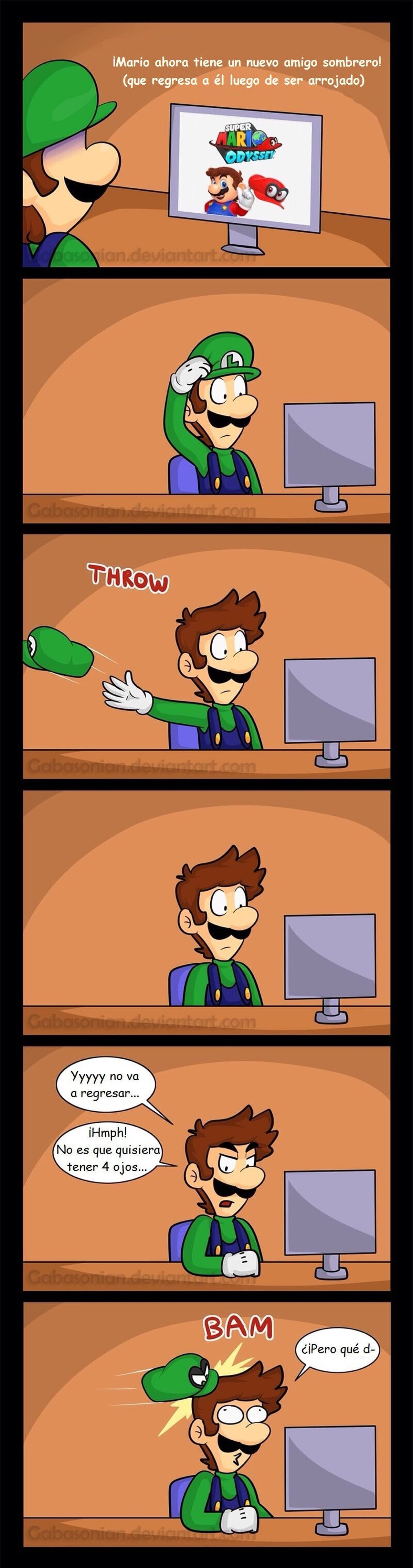 Luigi en Mario Odyssey. Por Gabasonian