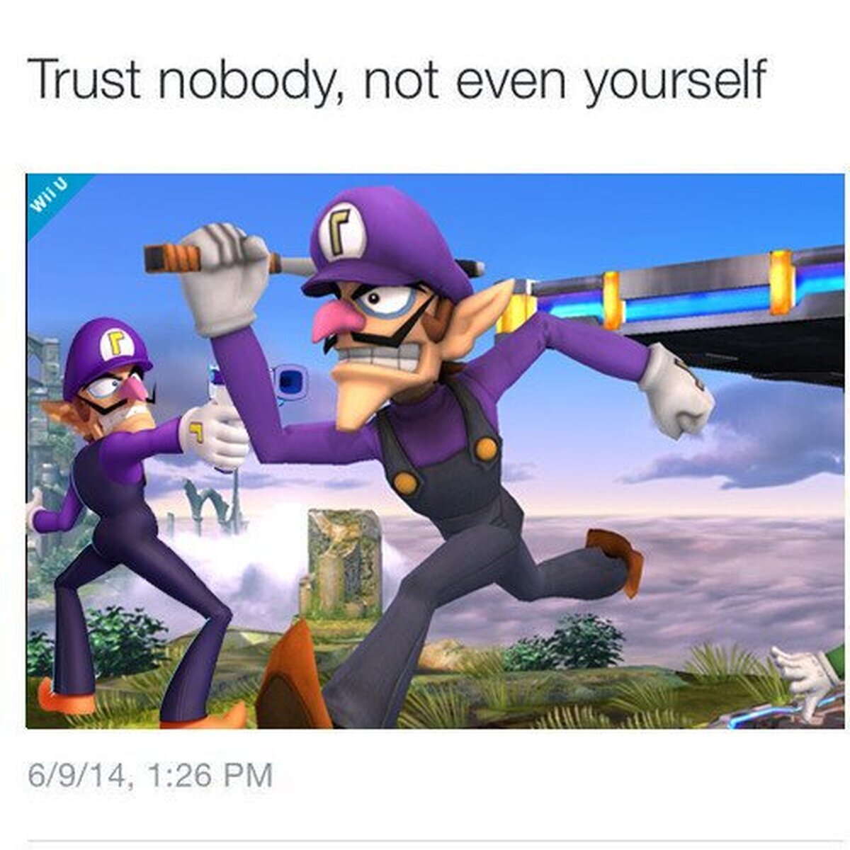 No confíes en nadie. Pero siempre confia en Mario verde morado.