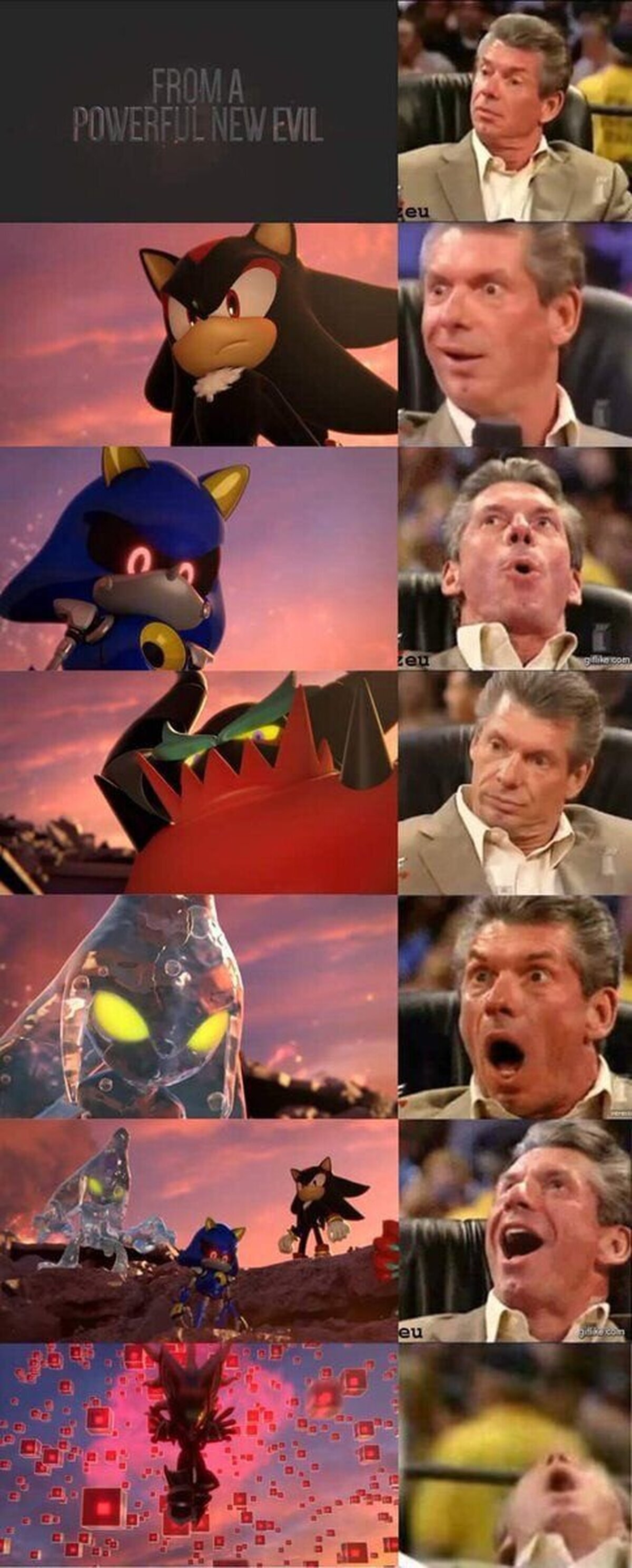 La reacción de casi todos en el fandom de Sonic