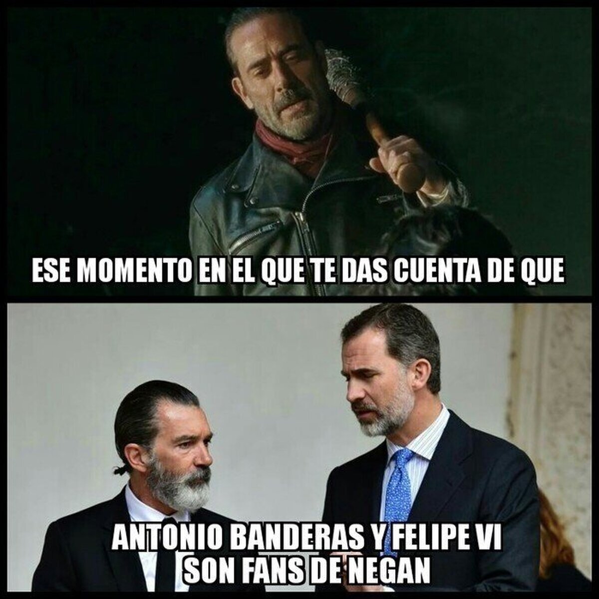 Antonio Banderas y Felipe VI, fans de Negan