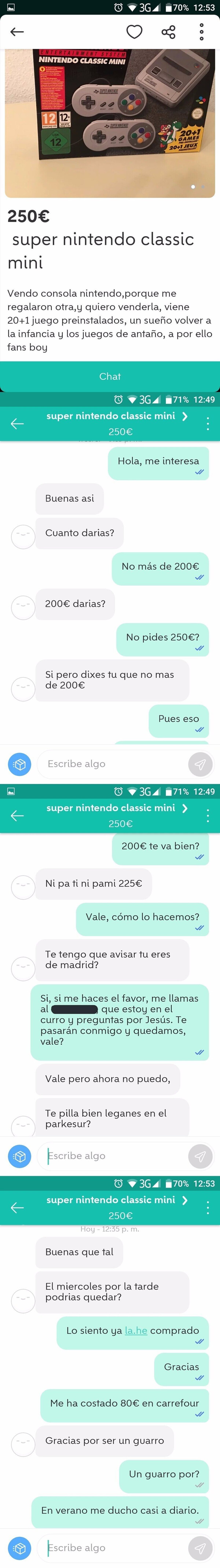 Y encima el notas se enfada. El guarro de Wallapop